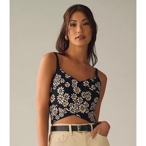 Maeve Criss-Cross Daisy Print Sweater Tank Anthropologie | Small | NWOT